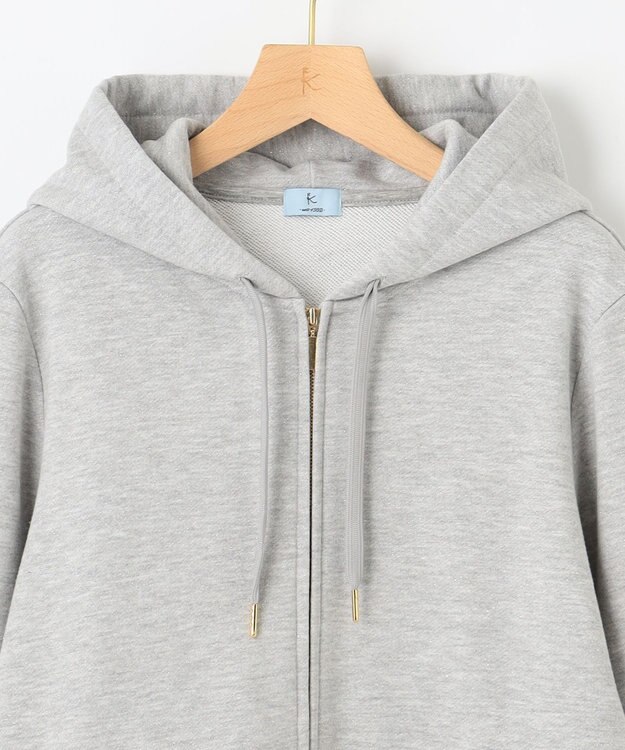 組曲 ラメペプラムパーカー シルバー系