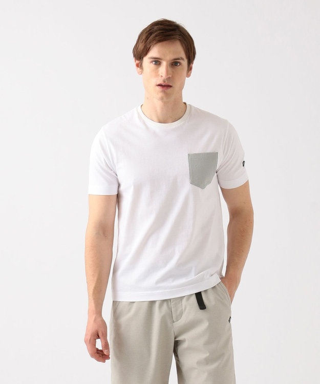 JOSEPH ABBOUD MOUNTAIN JC天竺Ｘドットエアー Tシャツ ホワイト系
