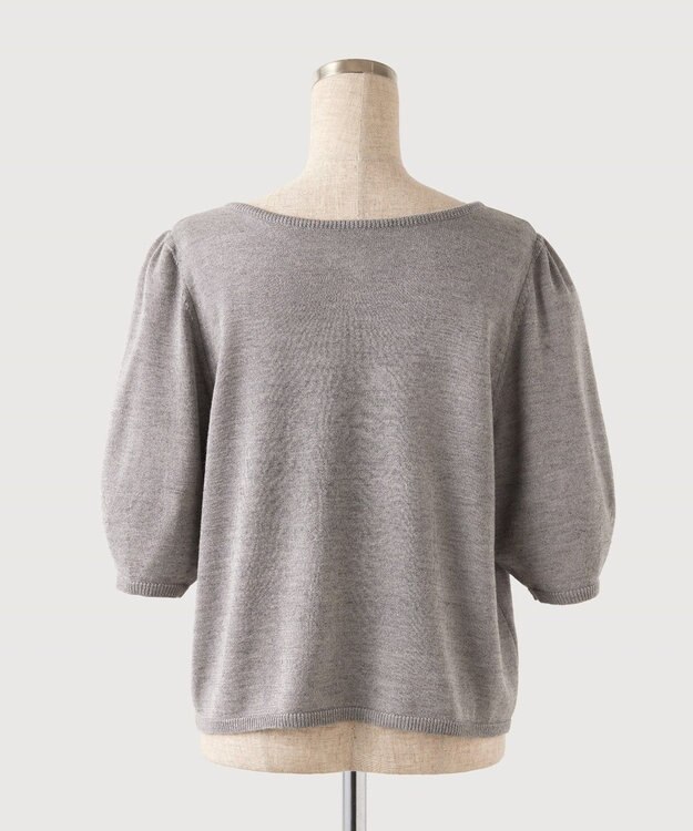 TOQUE 〈大草直子さんアドバイザー〉【天然素材】アルパカシルクニット5分袖 グレー