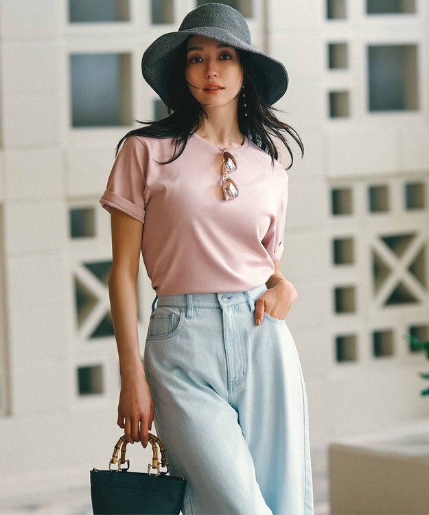 23区 L 【一部店舗限定/接触冷感】ベーシック IT TEE ダスティピンク系