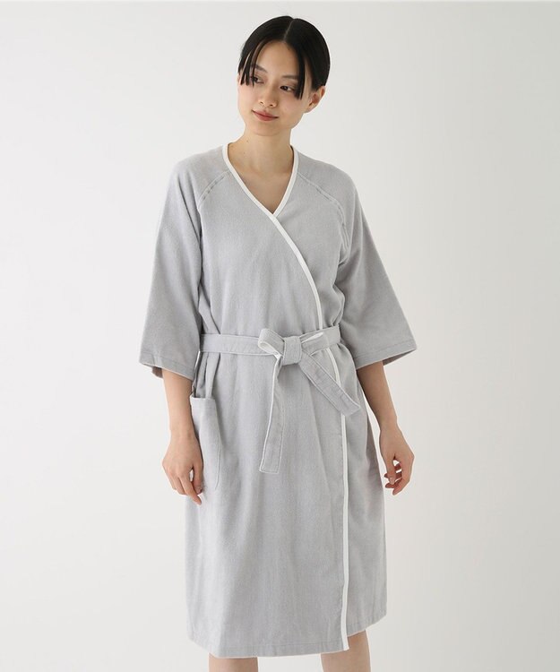 UCHINO エアリータッチ ラグランレディスローブ ライトグレー