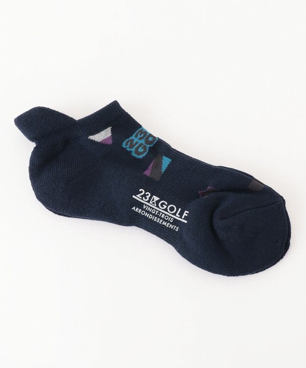 23区GOLF 【WOMEN】【日本製】ステッカーモチーフ アンクルソックス ネイビー系5