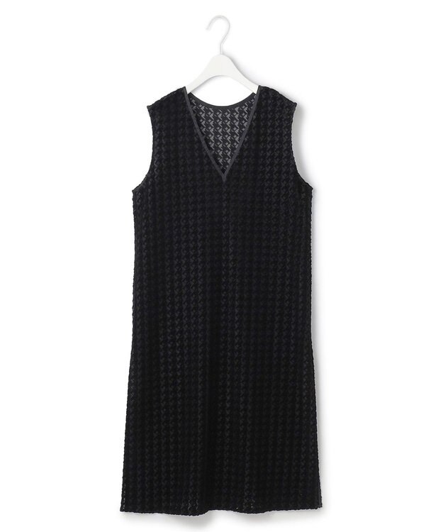 ICB L ハウンドトゥースフロッキーレース ワンピース ブラック系