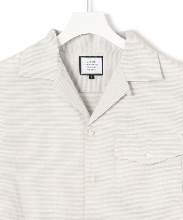 J.PRESS YORK STREET 【UNISEX】ワッフルオープンカラー シャツ ホワイト系