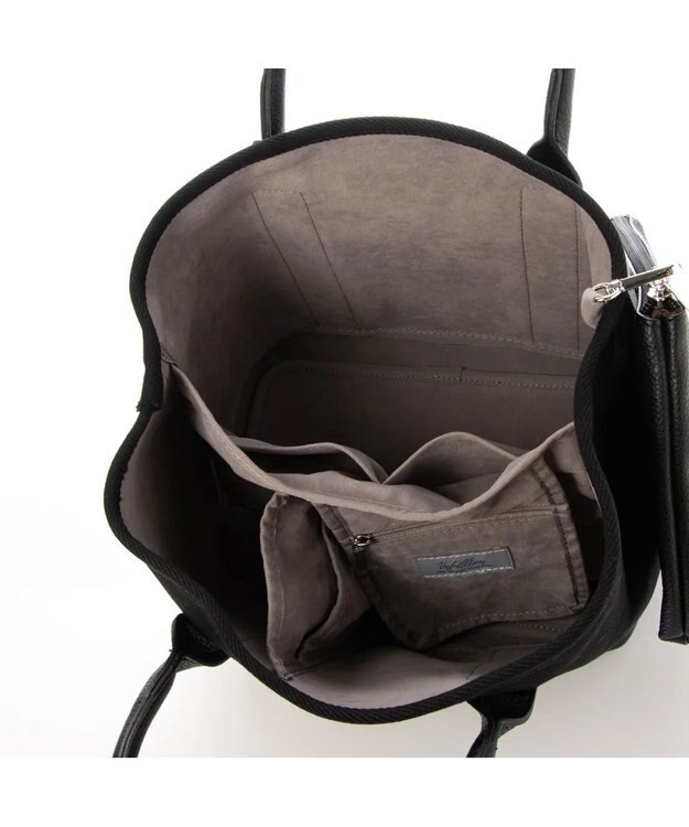 UNBILLION cachecache パーテーションキャンバストートバッグ ブラックブラック