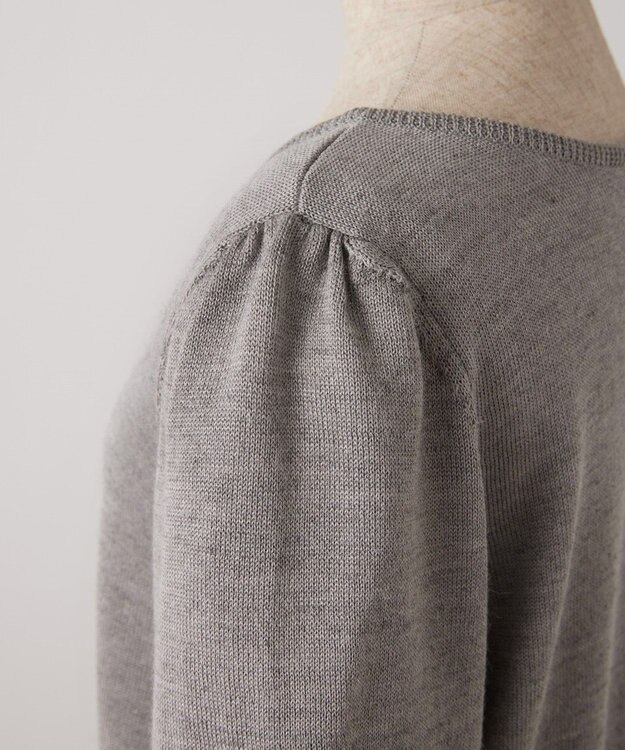 TOQUE 〈大草直子さんアドバイザー〉【天然素材】アルパカシルクニット5分袖 グレー