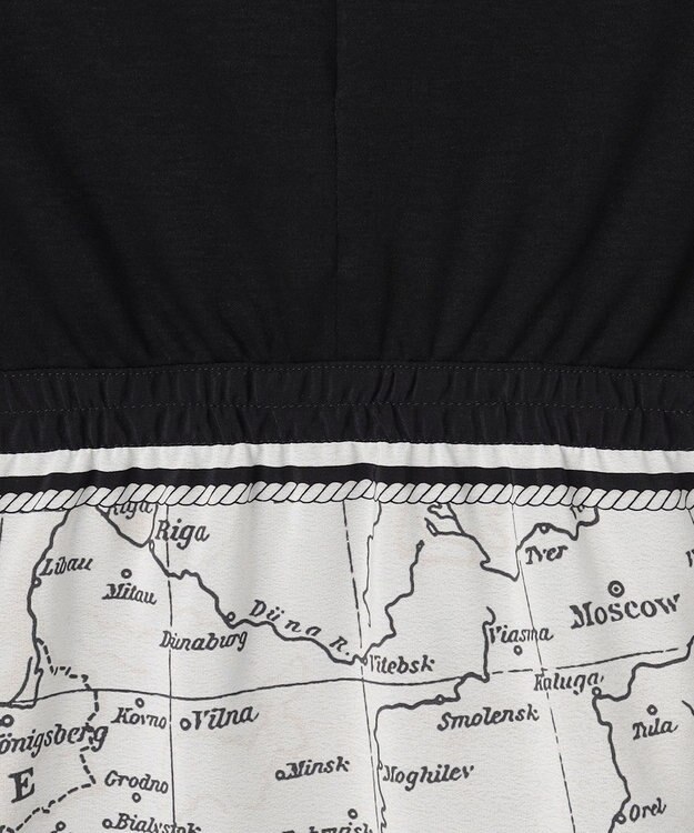 23区 S 【先行予約】スカーフコンビジャージー カットソー ブラック×オフ