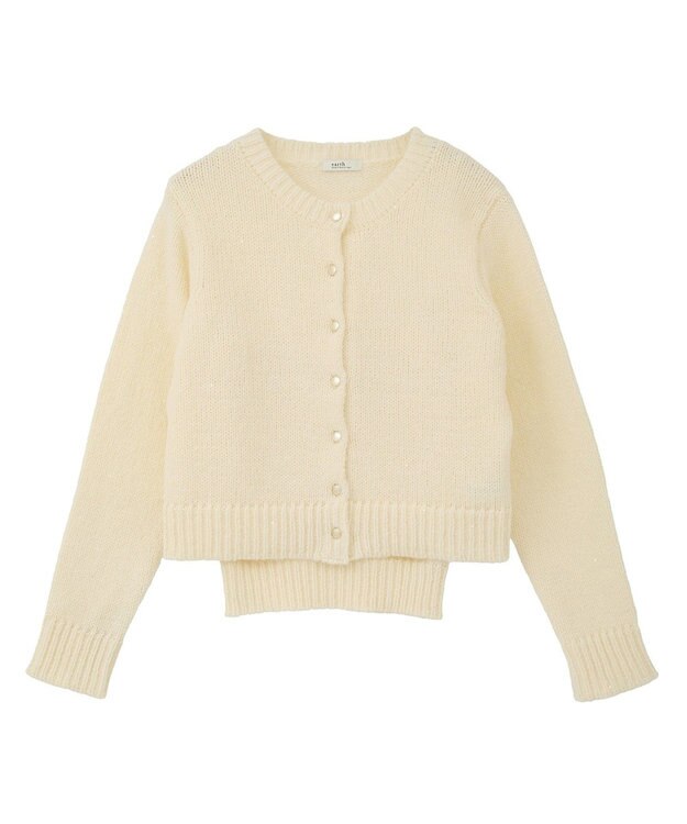 earth music&ecology 【セット2点】SET2点フラワースパンコールカーデ＋ビスチェ Ivory