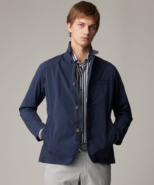 JOSEPH ABBOUD 【キングサイズ・軽量/ストレッチ/撥水】ライトワッシャーストレッチ アクティブレジャージャケット ネイビー系