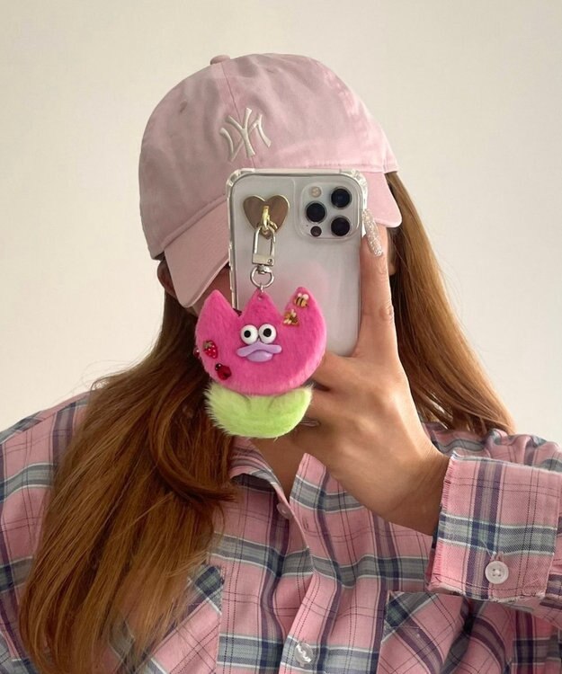 WEGO ラブリーチューリップモンスターぬいぐるみキーホルダー ピンク
