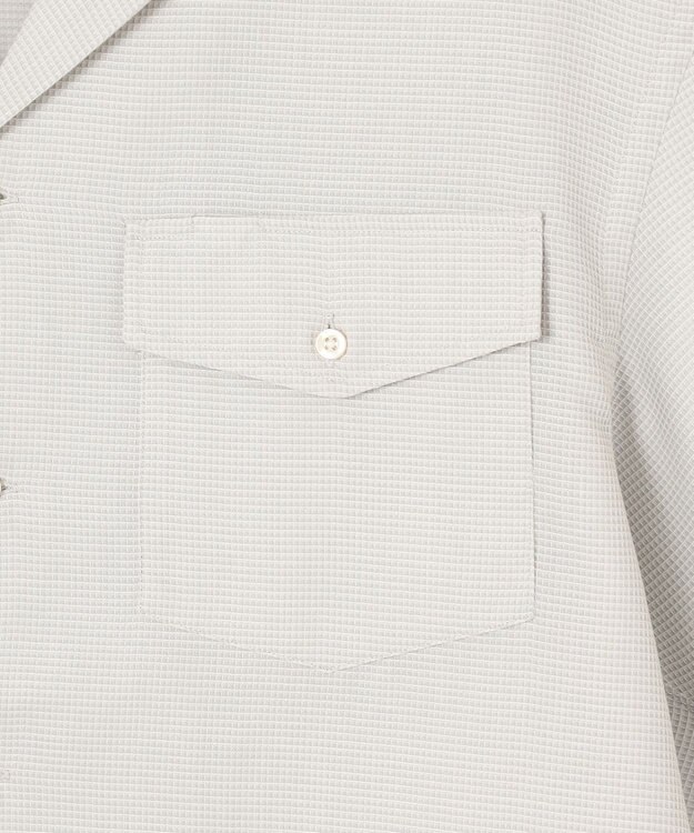 J.PRESS YORK STREET 【UNISEX】ワッフルオープンカラー シャツ ホワイト系