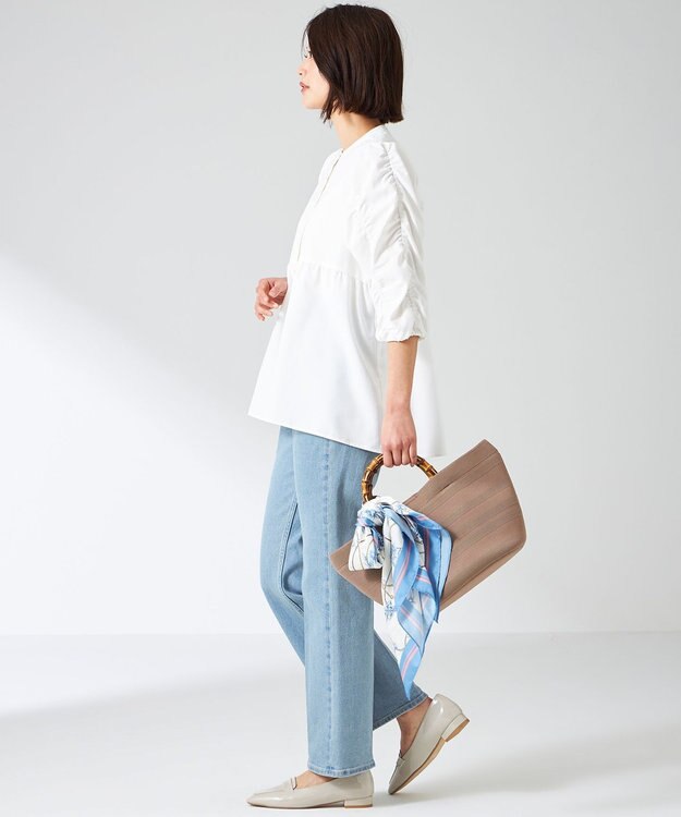 ANY SIS 【洗える】ギャザースリーブ ブラウス オフホワイト