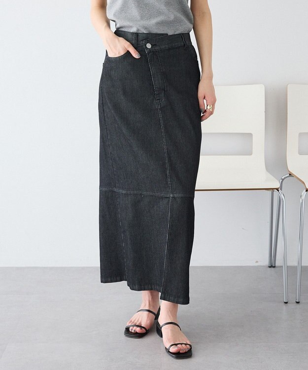 CRAFT STANDARD BOUTIQUE アシンメトリーデニムスカート Black