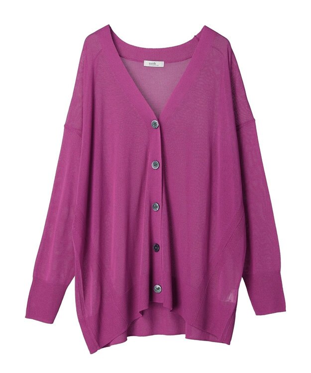earth music&ecology 接触冷感シアーＢＩＧカーディガン Pink