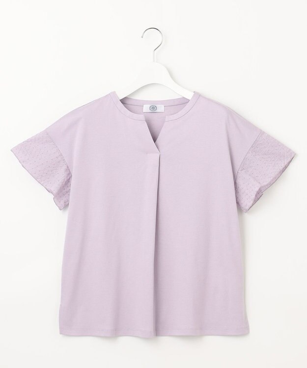 J.PRESS LADIES 【接触冷感・吸水速乾】MULTI EFFECT JERSEY フレアースリーブ カットソー ふじ色系