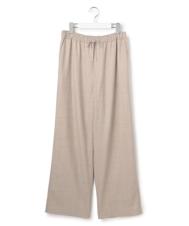 23区 L 【洗える】ハイカウントフラノ ドロスト ワイド パンツ ベージュ系