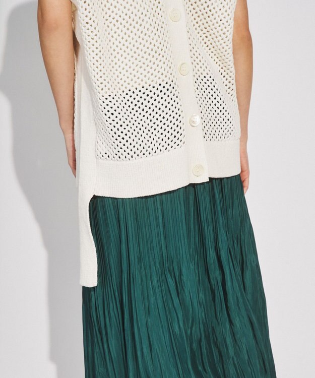 GRACE CONTINENTAL メッシュ2wayニットトップ ホワイト