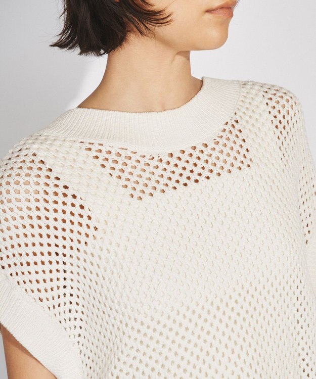 GRACE CONTINENTAL メッシュ2wayニットトップ ホワイト