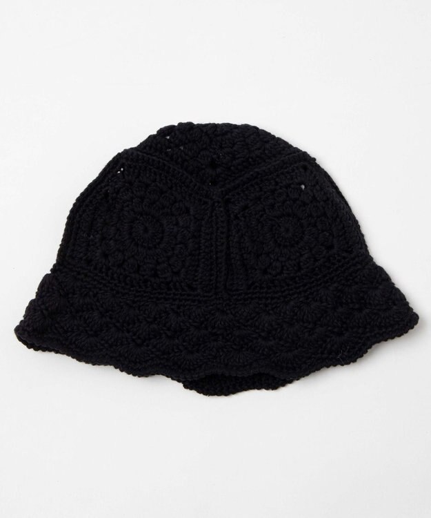 WEGO クロシェニットハット ブラック