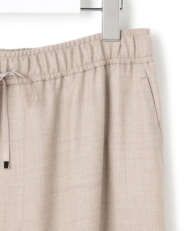 23区 L 【洗える】ハイカウントフラノ ドロスト ワイド パンツ ベージュ系