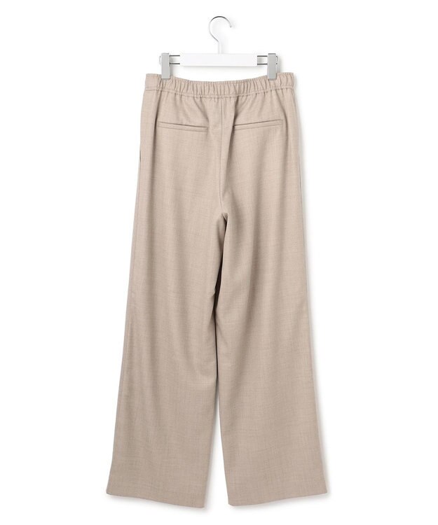 23区 L 【洗える】ハイカウントフラノ ドロスト ワイド パンツ ベージュ系