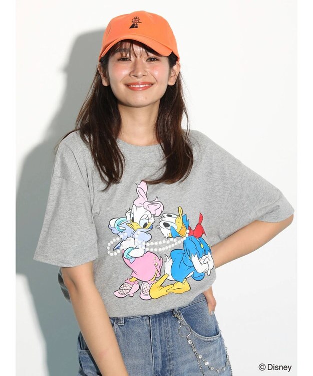 Green Parks ドナルドダック９０ｔｈ／アクセ風プリントＴＥＥII Gray Mixture