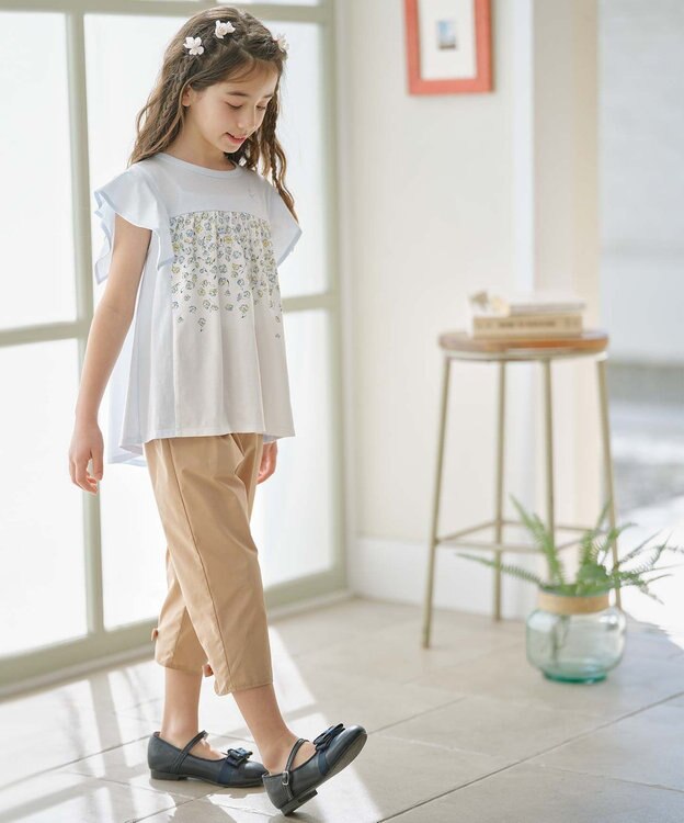 組曲 KIDS 【110-140㎝】バックリボンクロップド パンツ ベージュ系