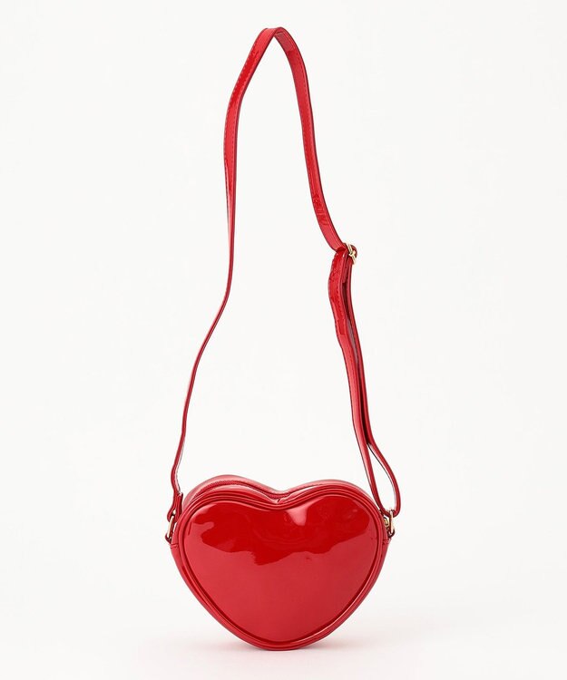 ANY KIDS エナメルハート型 ショルダーバッグ レッド