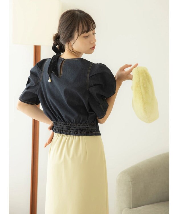 earth music&ecology パワショルスクエアネックプルオーバー Dark Indigo