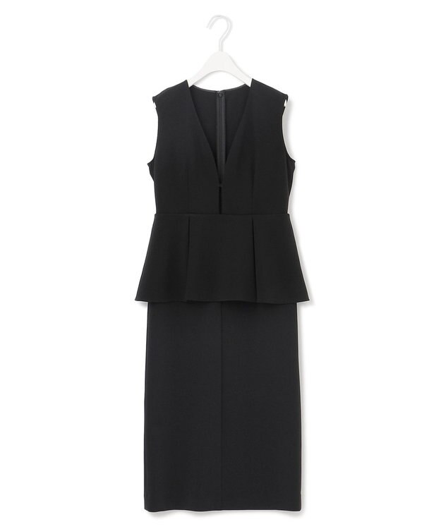 ICB 【洗える】ミリオーネダンボールニット  ジャンパースカートワンピース ブラック系