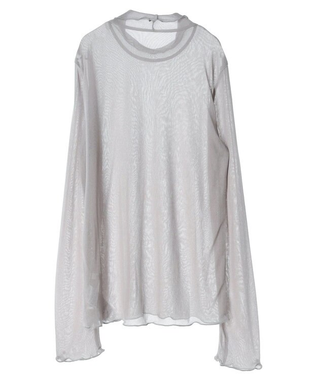 earth music&ecology シアーハイネックメロープルオーバー Gray