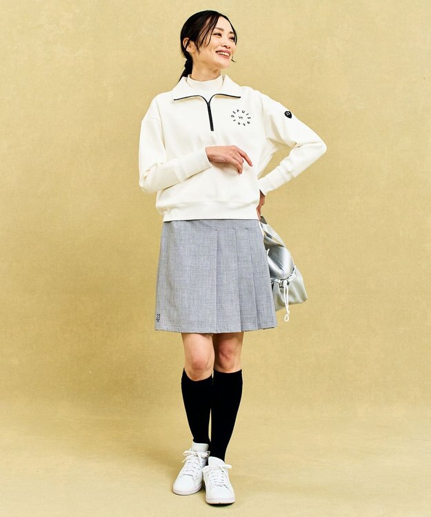23区GOLF 【WOMEN】ハーフジップスウェット ホワイト系