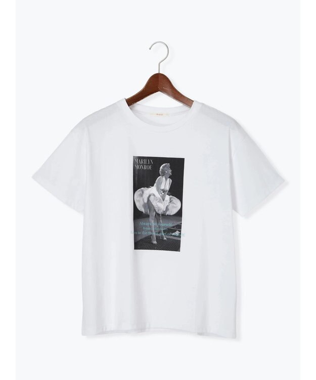 Te chichi マリリンモンローシネマフォトTシャツ オフホワイト