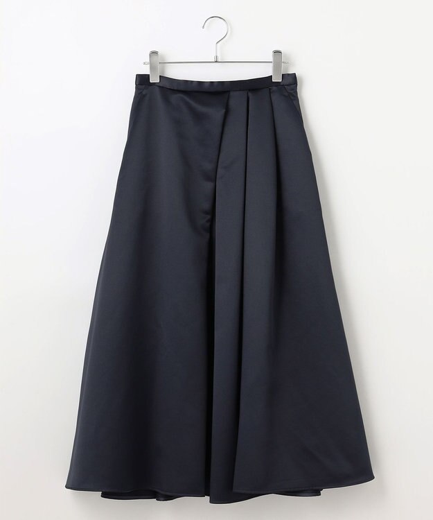 #Newans ヘビーサテンフレアースカート ネイビー