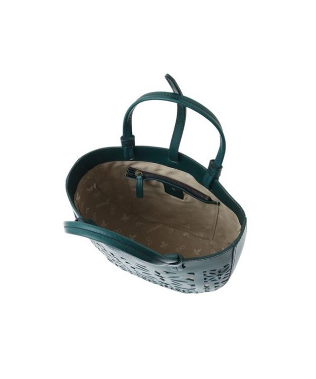 genten セイル カットワーク 手提げバッグ ブルーグリーン