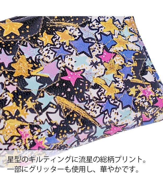 tsumori chisato CARRY ギャラクシーパネル マルチケース キャッシュレススタイル　【パスケースやミニ財布としても♪】 ブラック