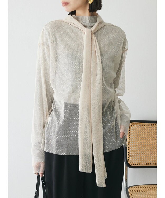 Green Parks AnriettMusee ドットチュール２ＷＡＹボウタイブラウス Ivory