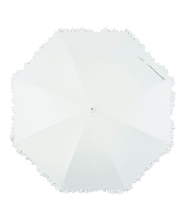 MOONBAT estaa 晴雨兼用 長傘 無地フリル 日傘 遮光 遮熱 UV ホワイト