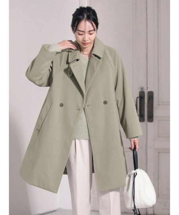 Green Parks ビーバー調テーラードカラーコート Green
