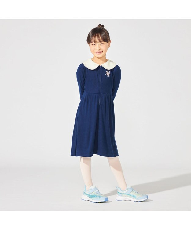 Chacott ジップアップワンピース ネイビー