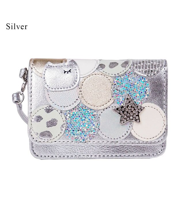 tsumori chisato CARRY 新マルチドット マルチケース パスケース  キャッシュレスにも最適！【キラキラでかわいい！本革のやわらかな風合い】 シルバー