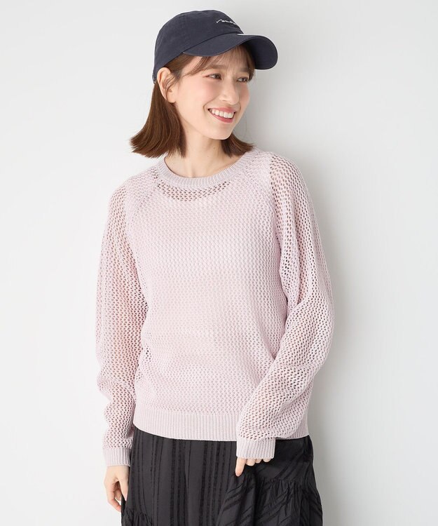 ANY L メッシュプルオーバー ラベンダー
