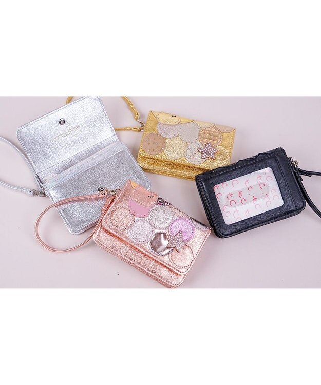 tsumori chisato CARRY 新マルチドット マルチケース パスケース  キャッシュレスにも最適！【キラキラでかわいい！本革のやわらかな風合い】 ピンク