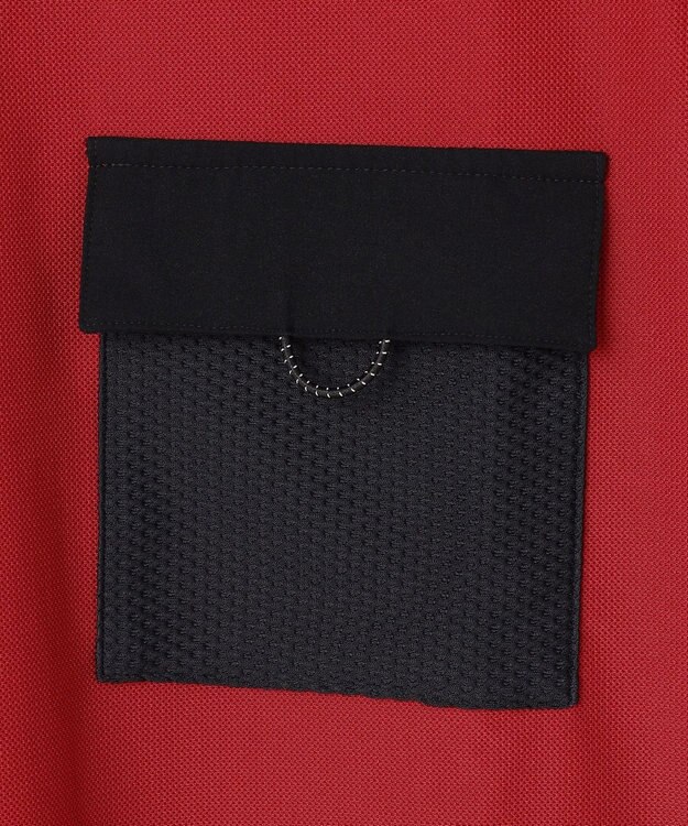 23区GOLF 【MEN】「AIR TOOL」長袖ポケットポロシャツ レッド系