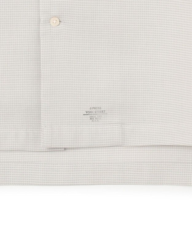 J.PRESS YORK STREET 【UNISEX】ワッフルオープンカラー シャツ ホワイト系