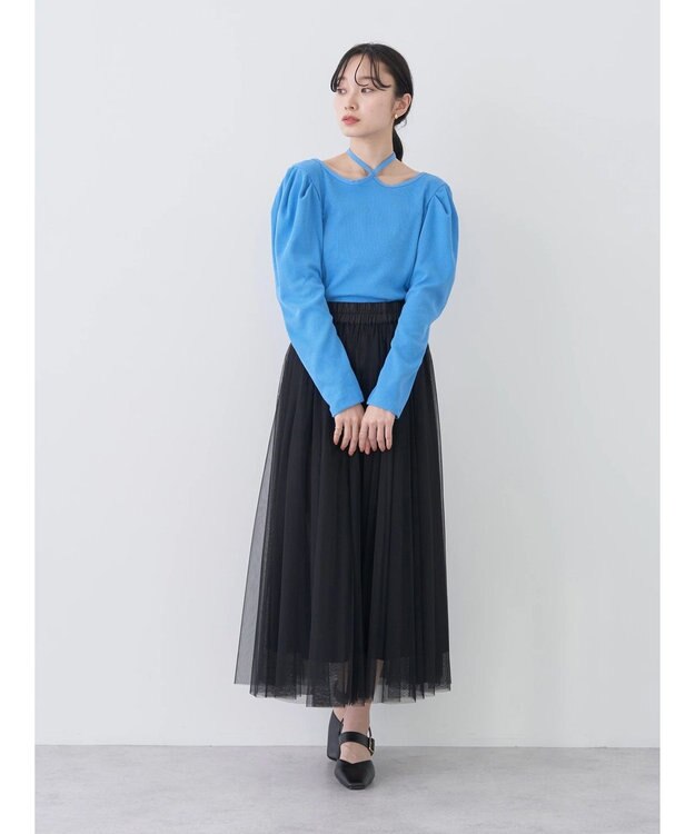 earth music&ecology チュールフレアスカート Black