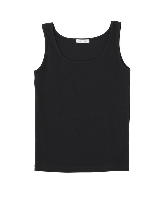 Green Parks 機能付テレコリブタンクトップ Black