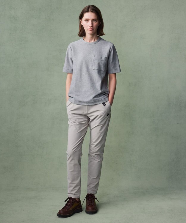 JOSEPH ABBOUD MOUNTAIN 【MADE IN JAPAN/吸水速乾】ダイヤモンドワッフル アウトドア Tシャツ ライトグレー系