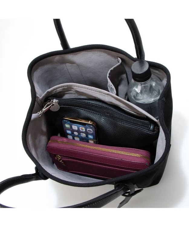 UNBILLION cachecache パーテーションキャンバストートバッグ ブラックブラック