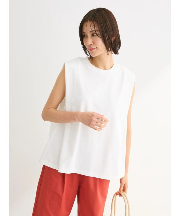 Green Parks ・ＳＵＧＡＲＳＰＯＯＮ【ＣＯＯＬ】タックノースリーブＴＥＥ Off White